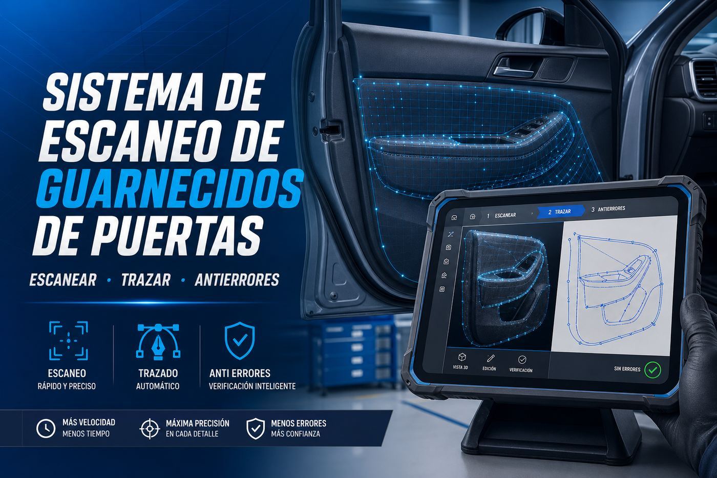Sistema de escaneo de molduras interiores de puertas